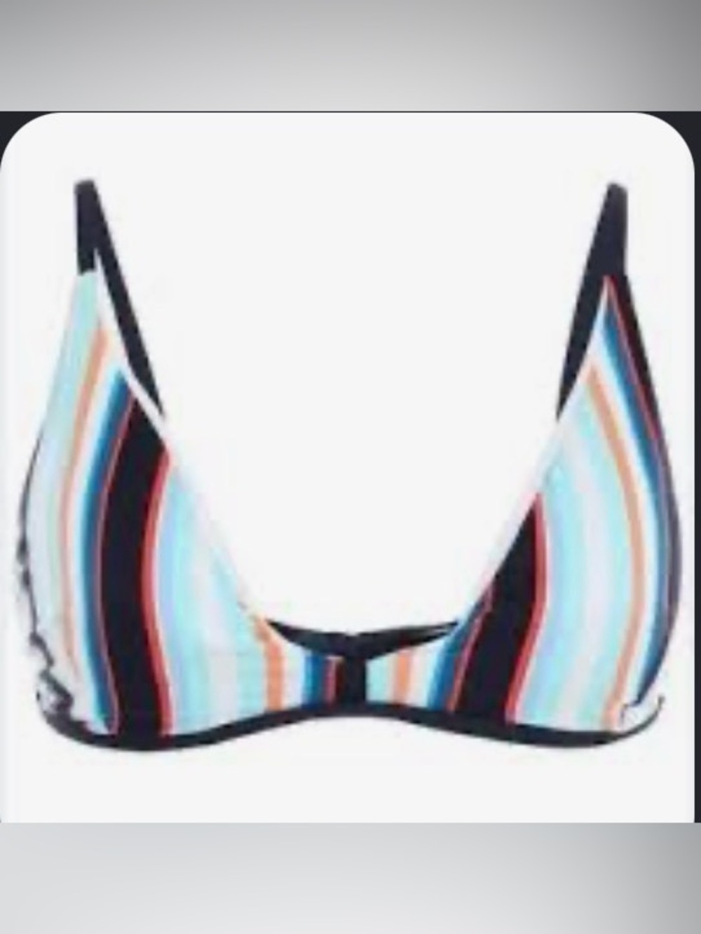 JETS AUSTRALIA Striped Halter Bikini Top in Aqua, Navy & Coral